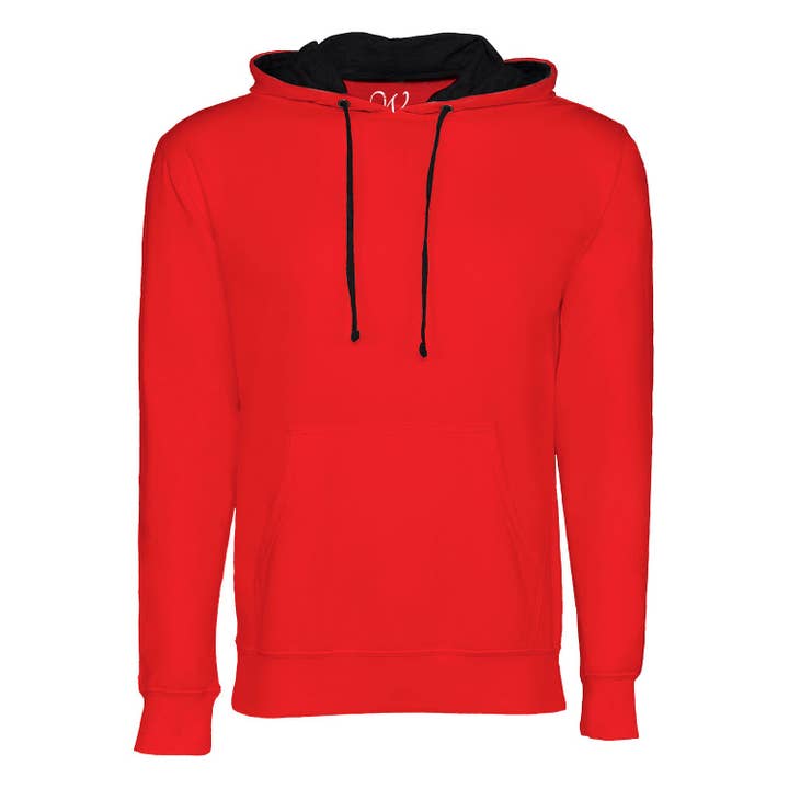 EWC 930RB Red-Black French Terry Two-Toned Pullover Hoodie for wholesale by Ethan Williams