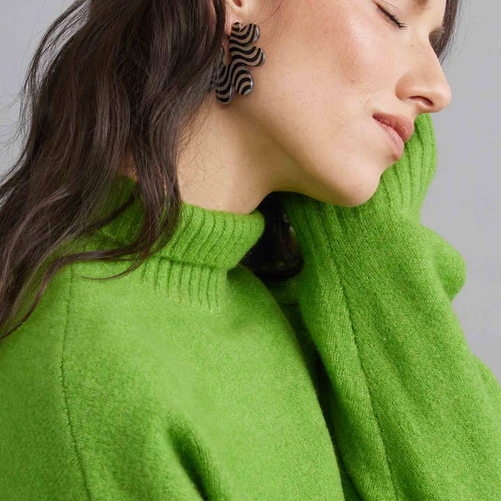 Tiepology - Venta al por mayor Pendientes de botón/aretes de poste - Pendientes de poste de ola de flores grandes8