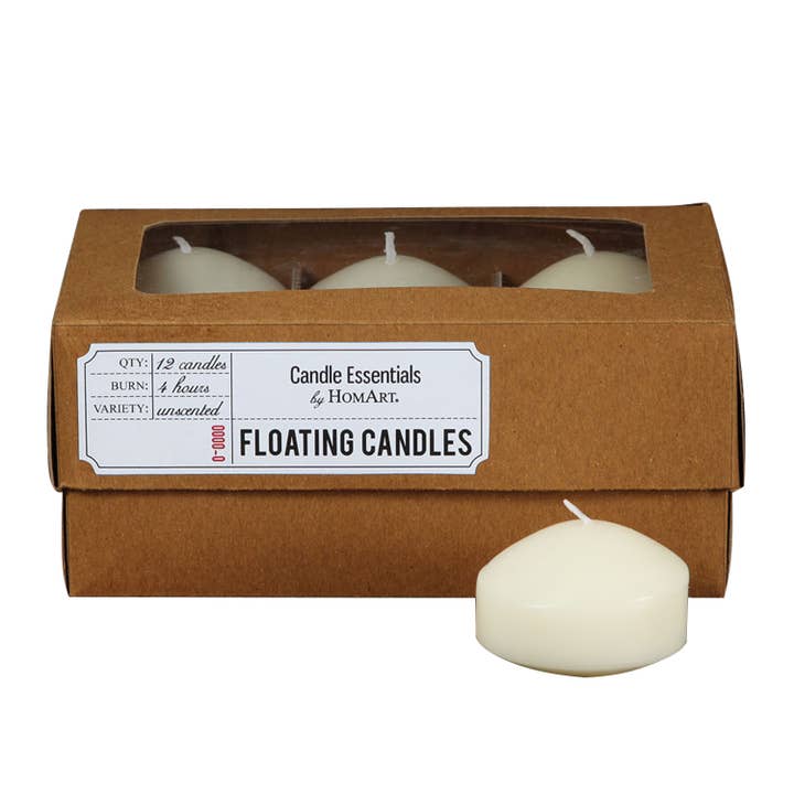 HomArt – wholesale Floating candle – Floating Candles - Box of 12 - Ivory