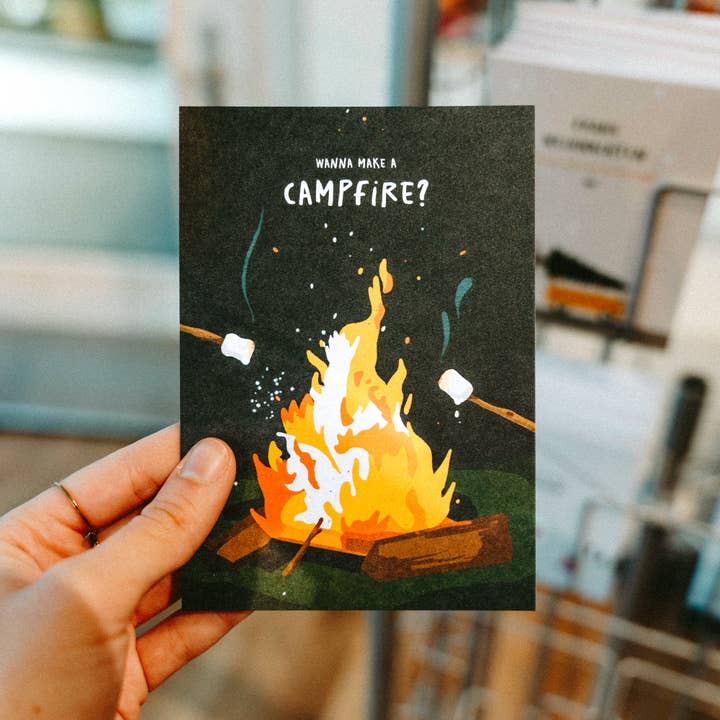Hand und Feuer - Wholesale Postcard - Postcard Camping Adventure (A6) Campfire - 450 g/sqm paper2