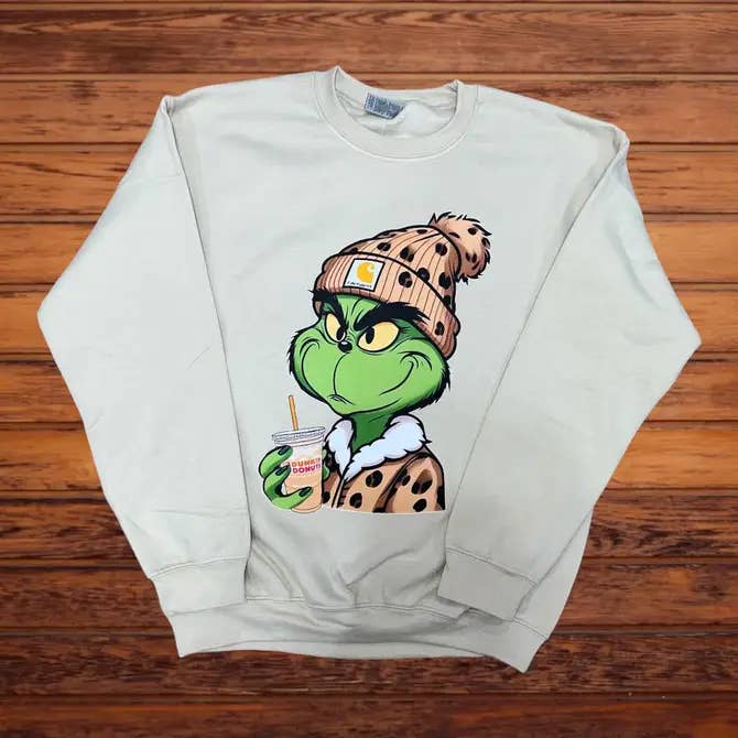 Boujie Grinch Dunkin' Donuts - DTF Transfer for wholesale by Simply You Customs