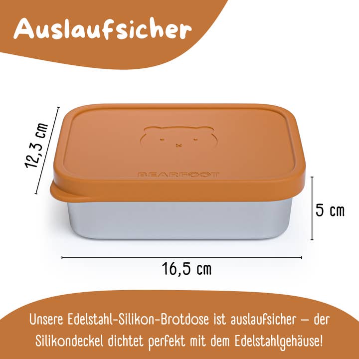 BEARFOOT - Wholesale Lunch Bag/Box - Kids - Children's stainless steel lunchbox with silicone insert - Brown8