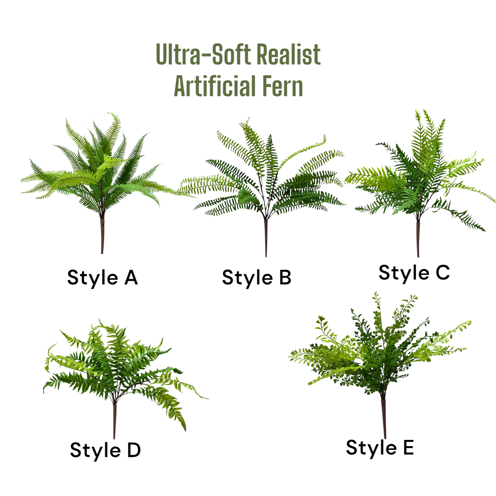 Angel Isabella – Großhandel Kunstpflanzen – Realistisch & Ultra-Weich-Touch-21 Blätter-Künstlicher Farnbusch2