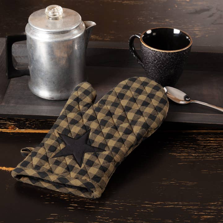 VHC Brands - Wholesale Oven Mitt/Pot Holder - Black Star Oven Mitt