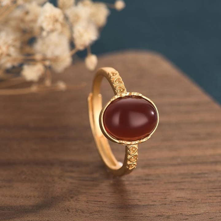 Stylish Agate Open Ring for wholesale by Bright MacMing
