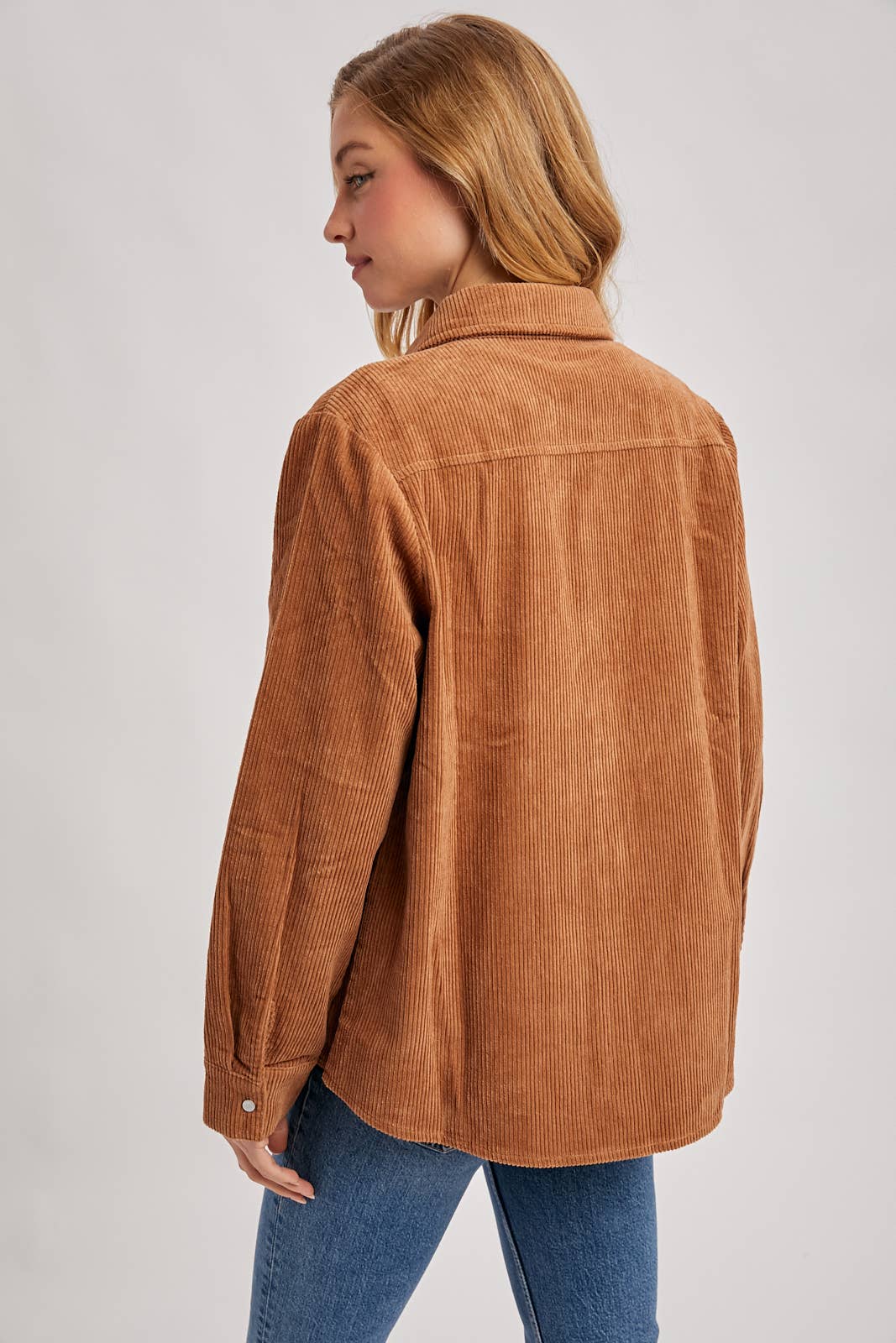Bluivy - Wholesale Shirt Jacket/Shacket - Women's - CORDUROY BUTTON DOWN SHACKET WITH POCKETS6