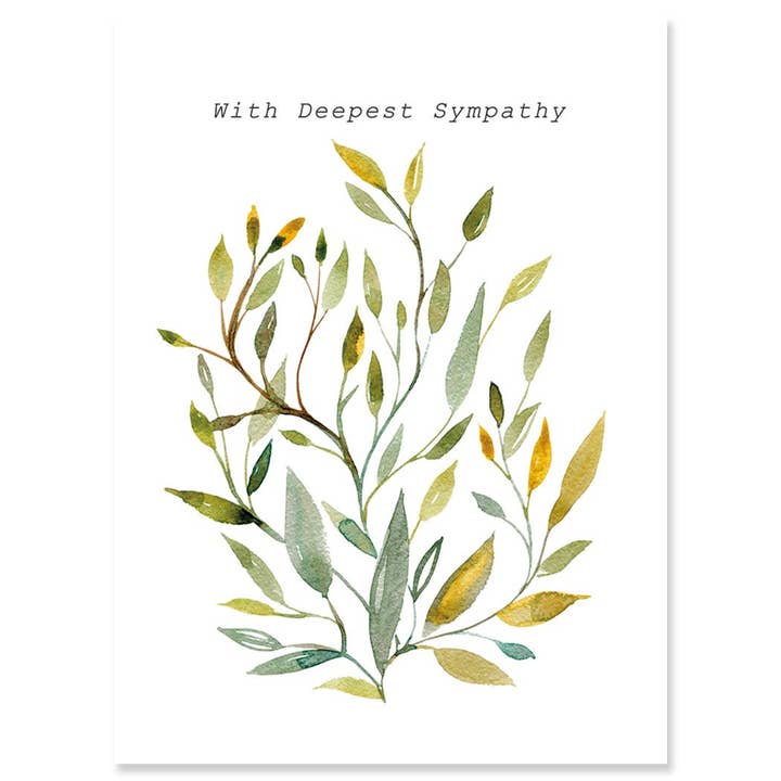WILLOW SYMPATHY GREETING CARD 4.5 x 6.25" for wholesale by Calypso Cards LLC