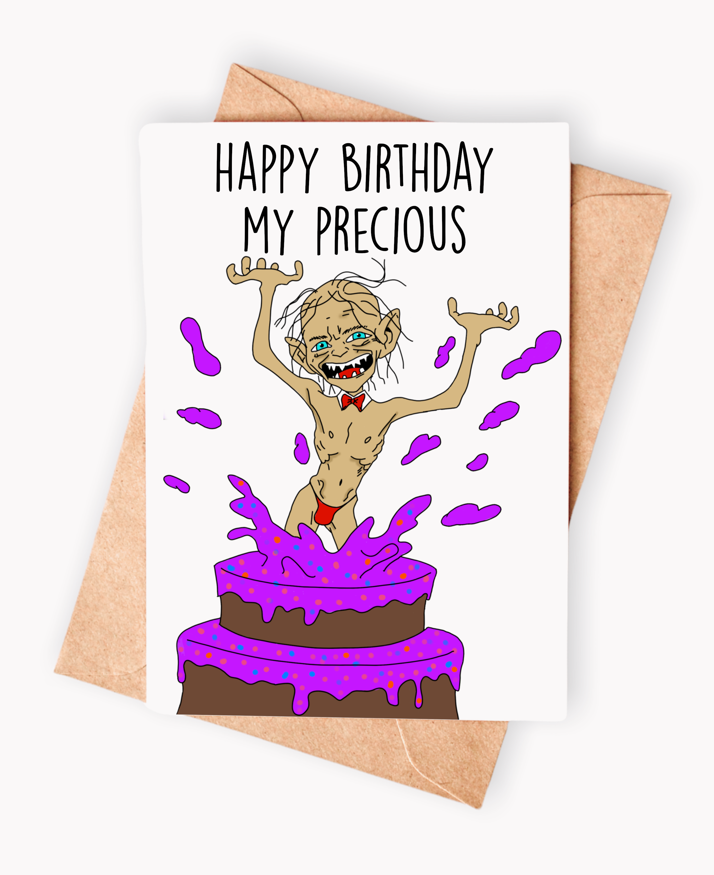 Spicy Cards - Wholesale Birthday Card - Funny Birthday card - Gollum - Happy Birthday My Precious0