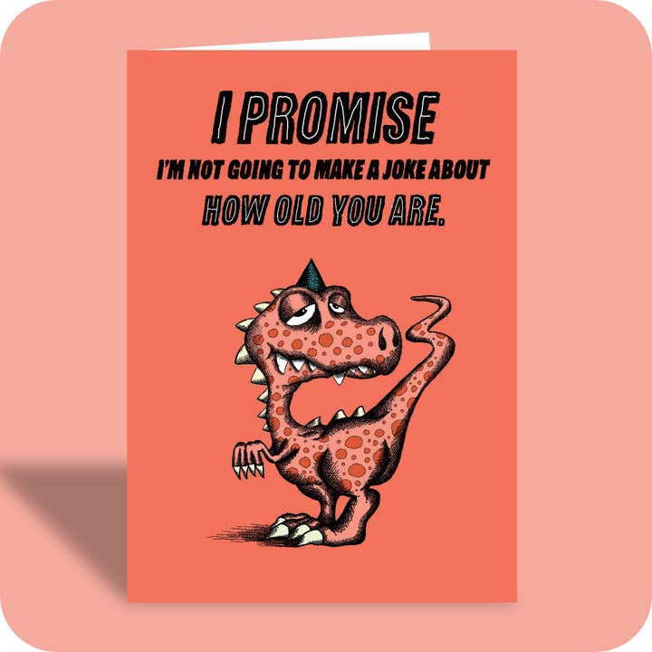 #242 – Funny Birthday Card – Dinosaur for wholesale by Bald Guy Greetings