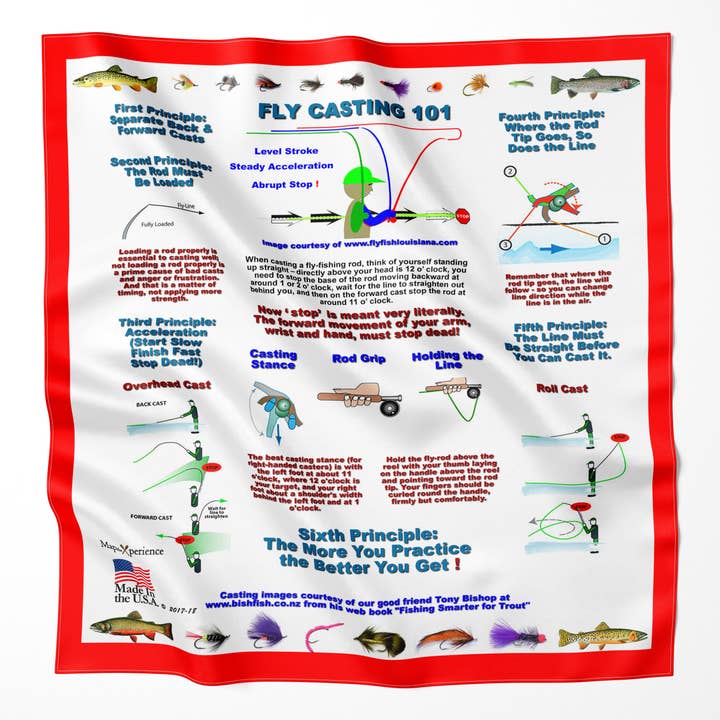 Fly Fishing 101 Microfiber Bandana for wholesale by Map the Xperience