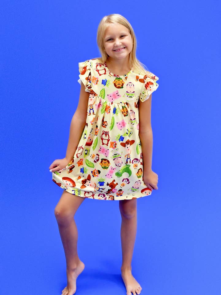 Friend In Me Flutter Milk Silk Dress for wholesale by Great Lakes Kids Apparel