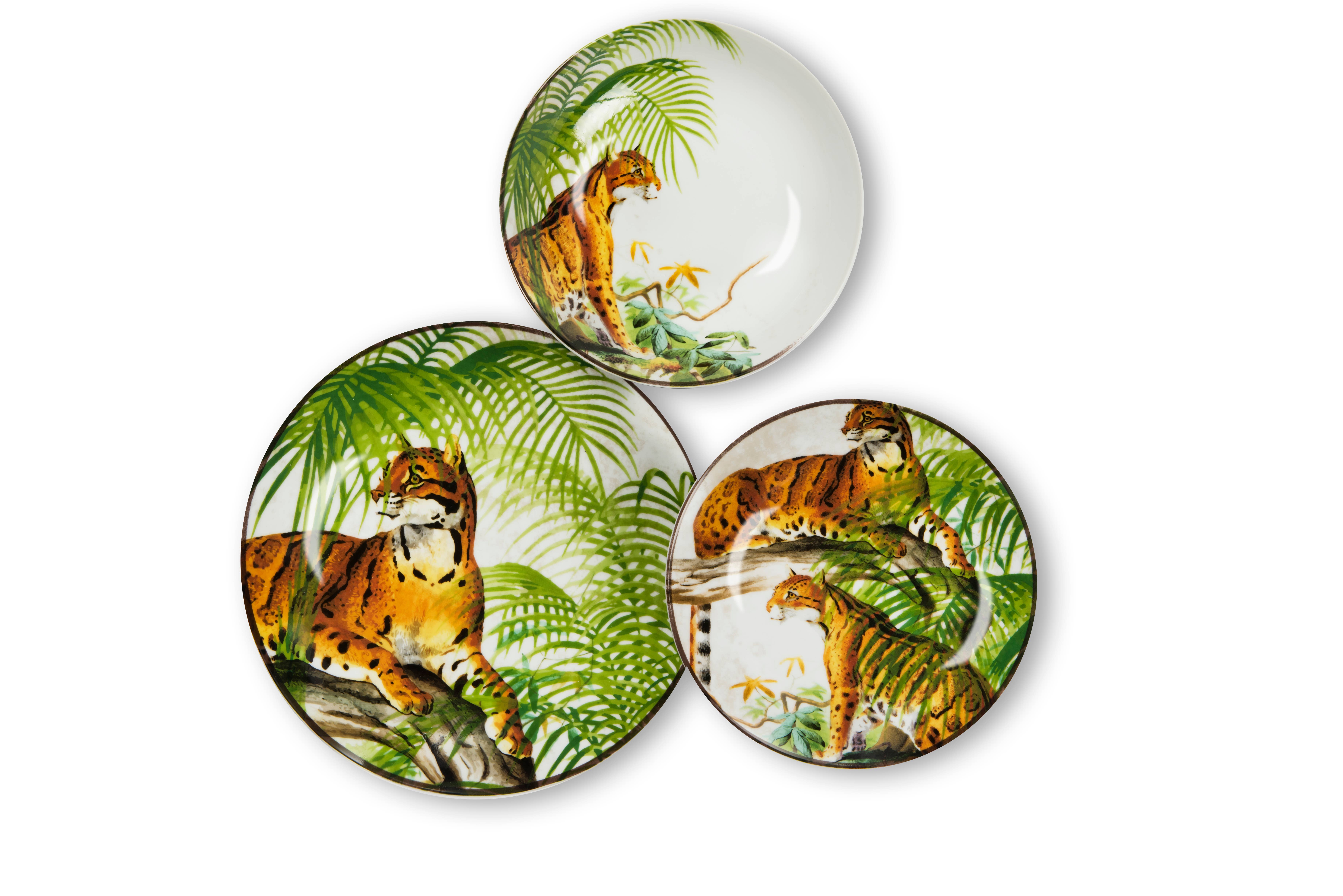 multicolour 18 Leopard Plate Set for wholesale on Faire0