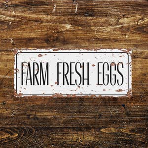 Rae Dunn by Magenta Stoneware Egg Trays - Set of 2 Farmhouse Style Egg Holders Fit 12 Eggs, Hand Lettered Farm Fresh and Free Range