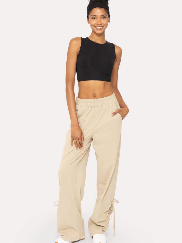 Mono B - Wholesale Pants - Women's - GREEN - Ecosoft Wide Leg Pants7