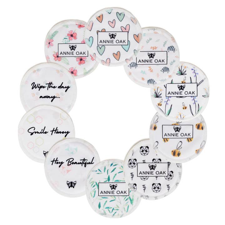 Annie Oak – wholesale Make-up remover – Bamboo Make Up Remover Pads - Pack of 5 - Wipe the day away2