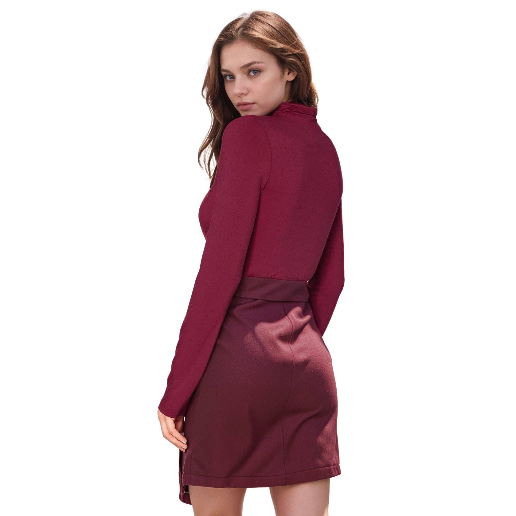 Robin K – wholesale Knit top – Women's – Bellatrix Women's Long Sleeve Turtle Neck Fitted Top9