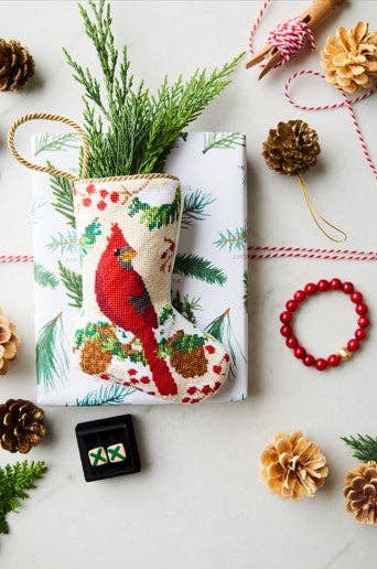 Bauble Stockings – Meias de época festiva por atacado – Cardeal de Natal2