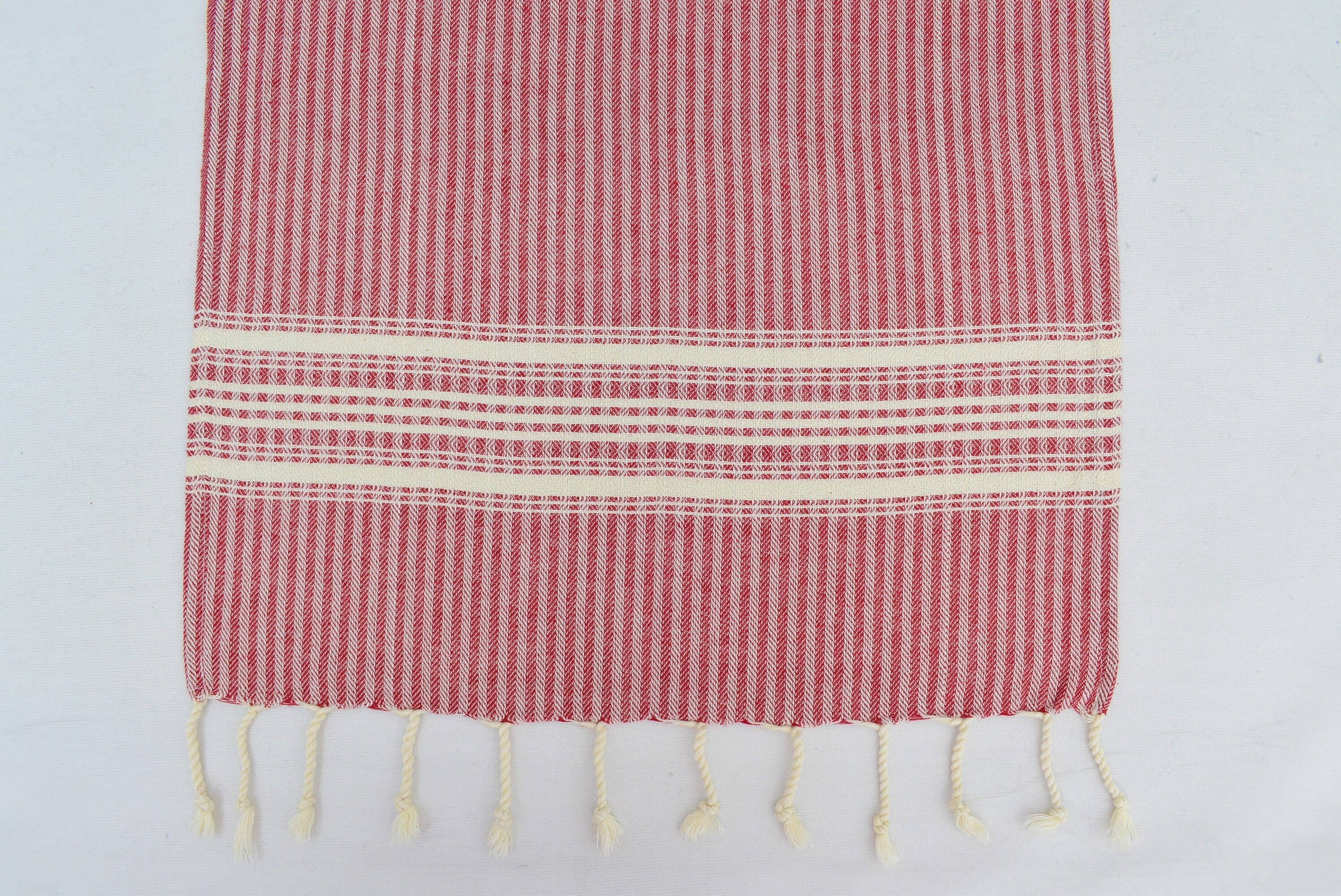 Organic Turkish Towels - Wholesale Tea Towel - Soft Kitchen Towel, Red Tea Towel, Dish Towel 20x406