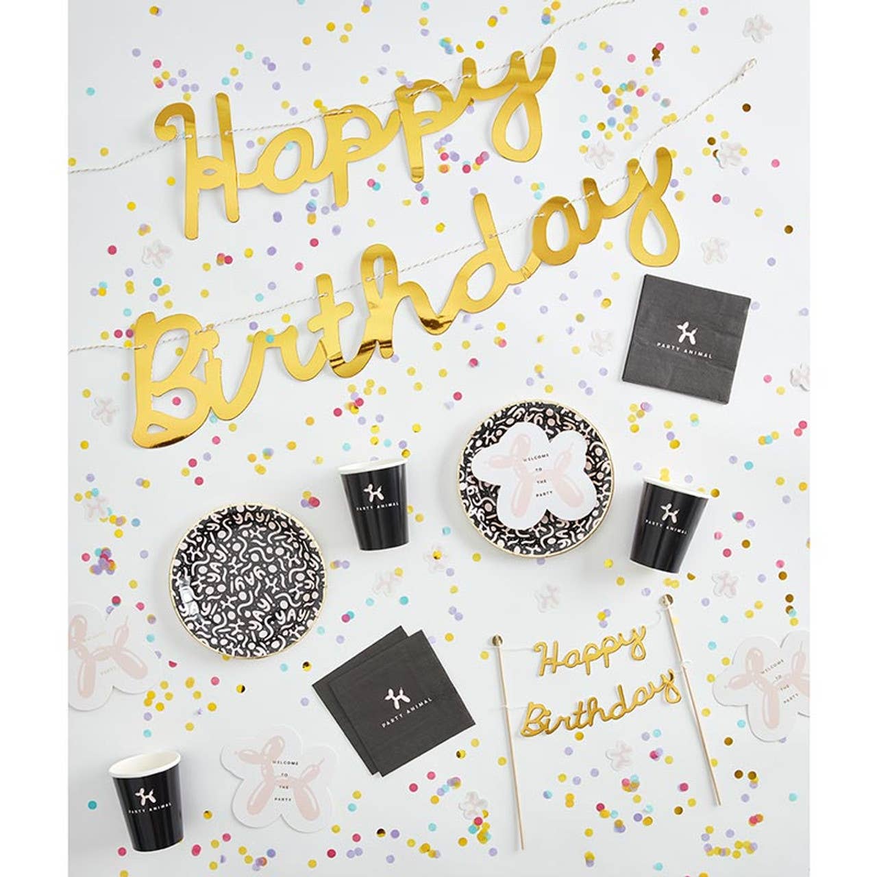 Slant Collections by Creative Brands - Wholesale Disposable Tableware Pack - Party in a Box - Party Animal1