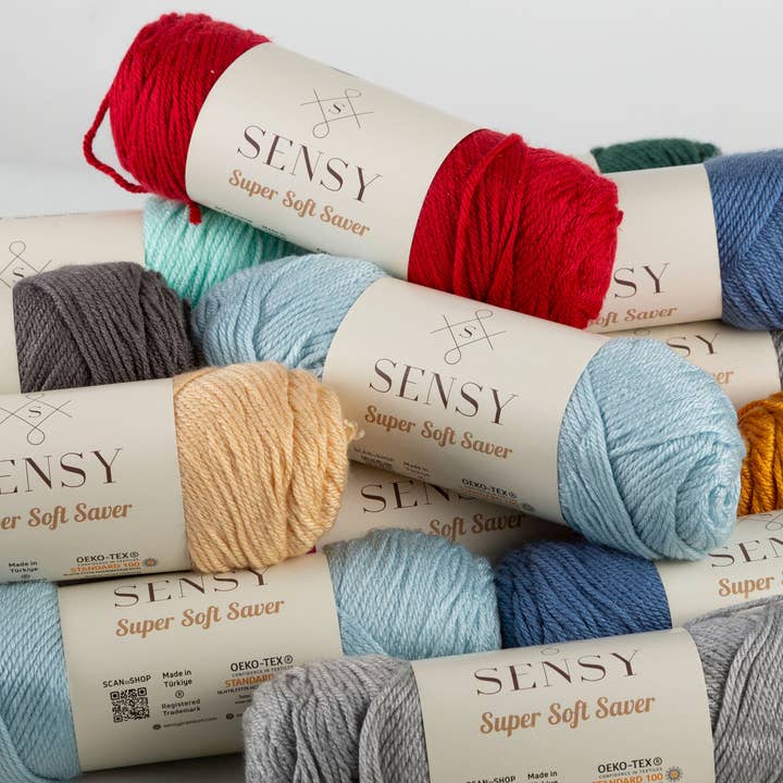 Sensy - Wholesale Yarn - Sensy Super Soft Saver Yarn, 3.5 oz, 190 Yards, Gauge 4 Medium25