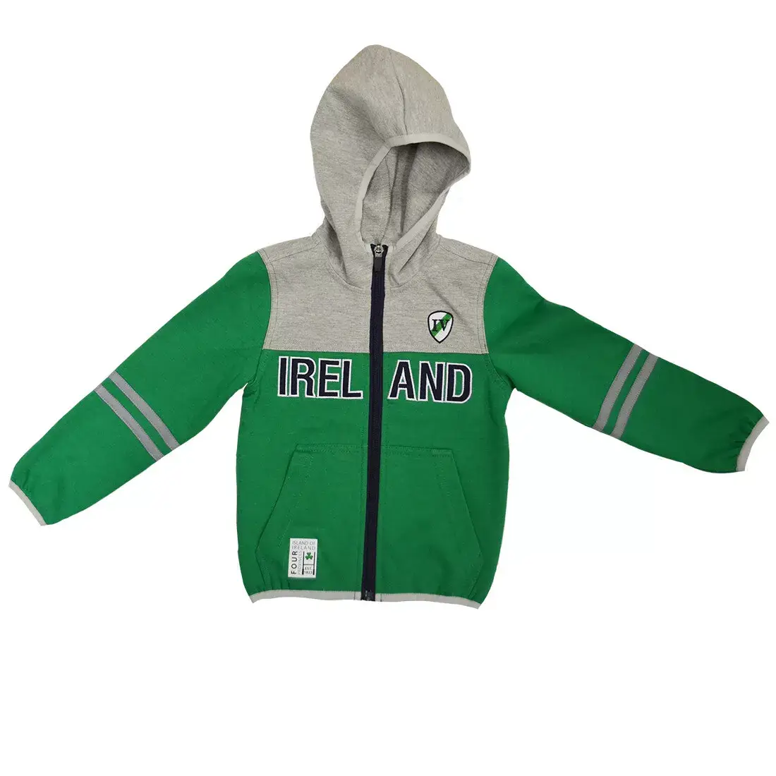 Dublin Gift Company - Wholesale Hoodie - Kids - Lansdowne Kids Performance Zip Hoodie - Emerald/Grey0