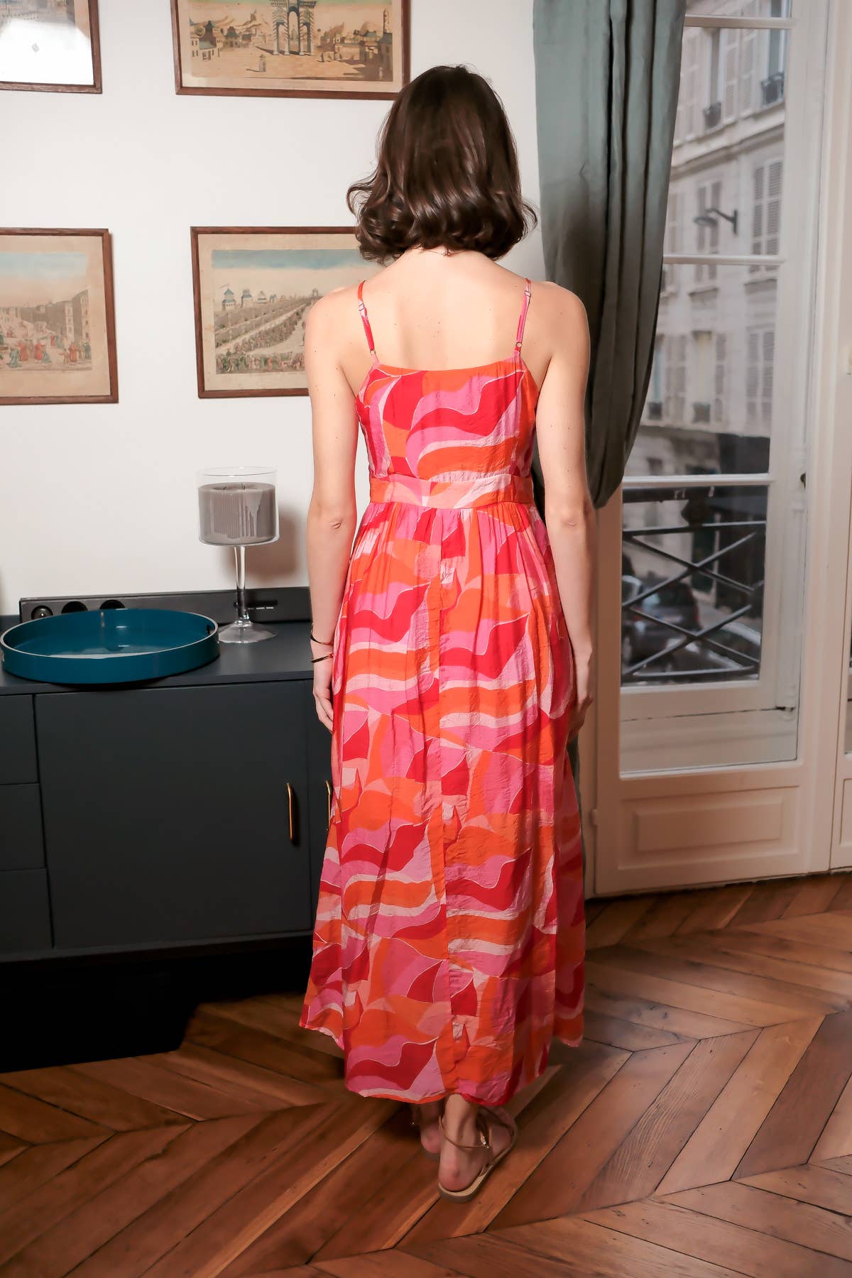 Pink Long summer dress with straps - ASD95599-LINDA for wholesale on Faire3