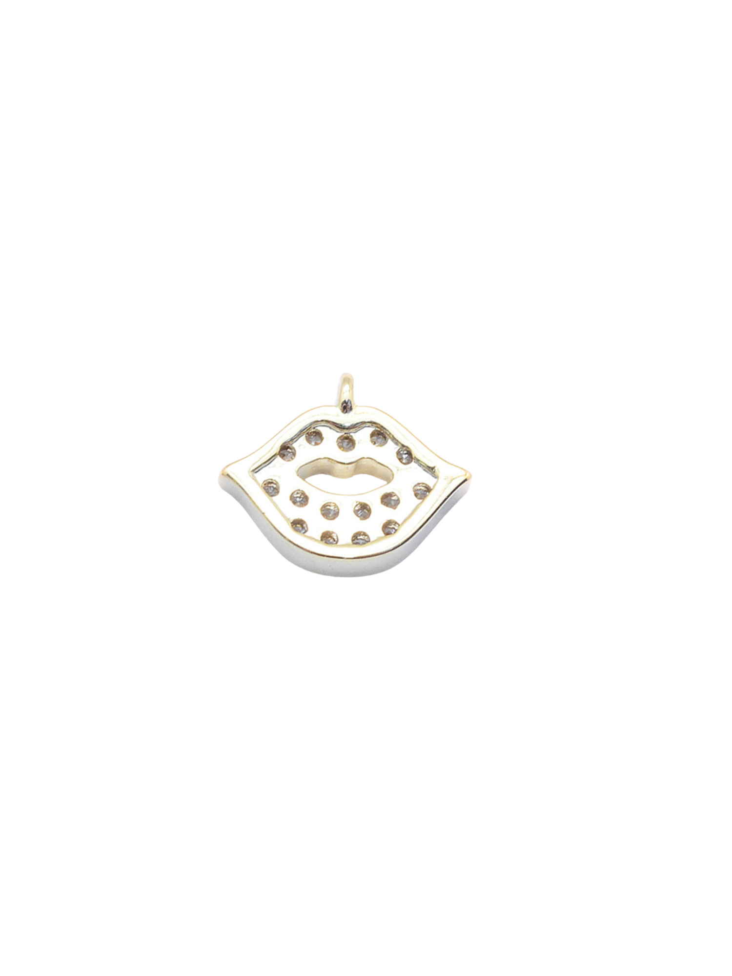 The Charm Bar Company - Wholesale Individual Charm/Pendant - * Gold Rhinestone Lip Charm1