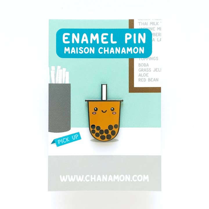 Spilla smaltata Boba per la vendita all'ingrosso da parte di Maison Chanamon