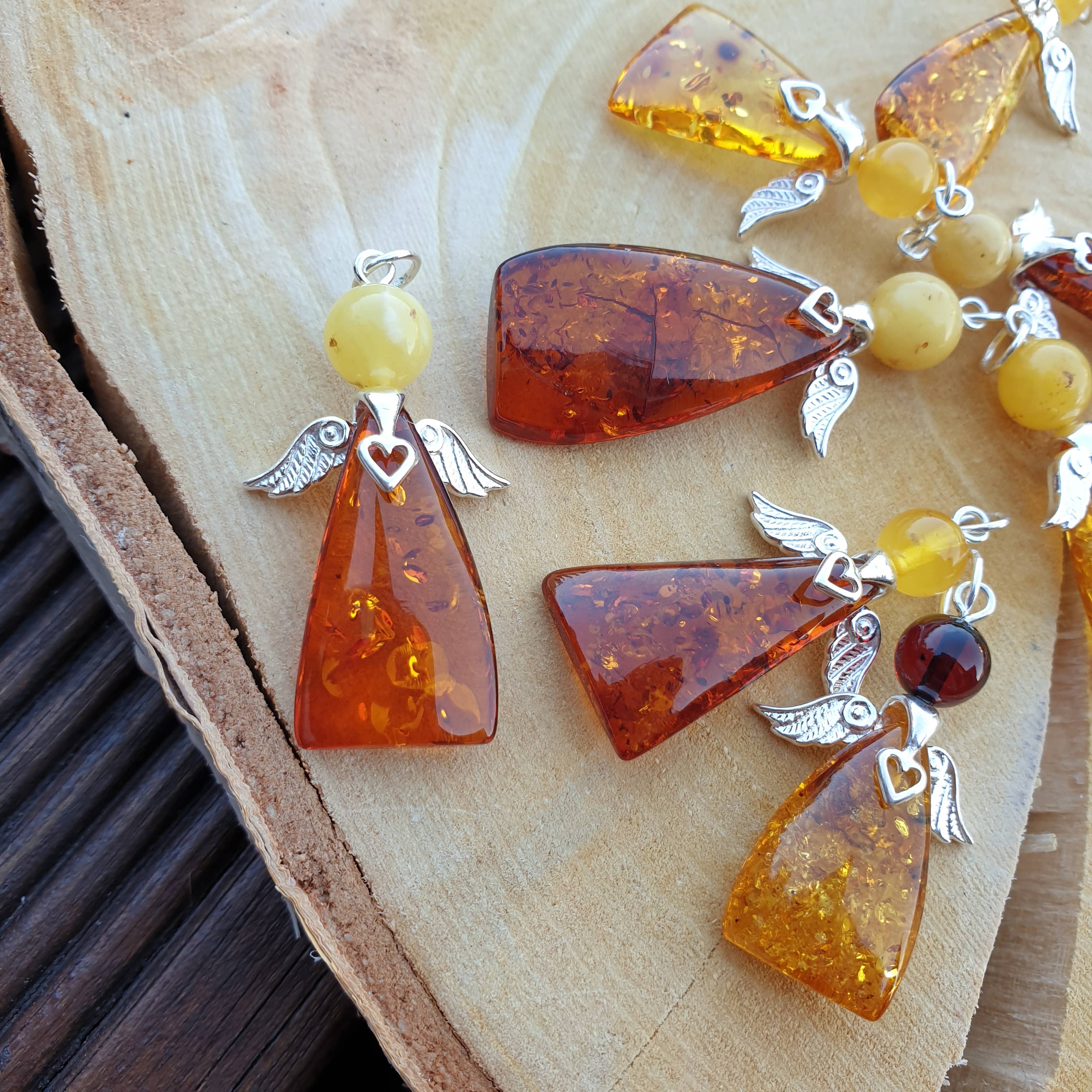 AmberLithuania - Wholesale Pendant/Charm Necklace - Angel necklace Gemstone Angel pendant Baltic Amber handmade1