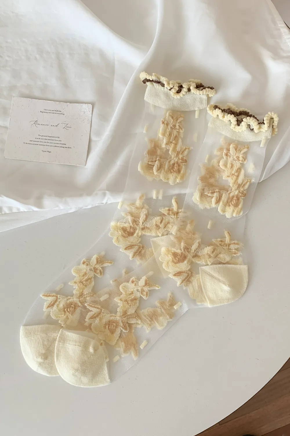 yellow 🧦✨ Elegant embroidered socks 🌸 for wholesale on Faire1