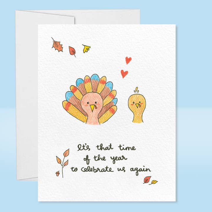 Carte Happy Thanksgiving Turkey, carte d'anniversaire d'automne pour la vente par Sixtyeightcolors