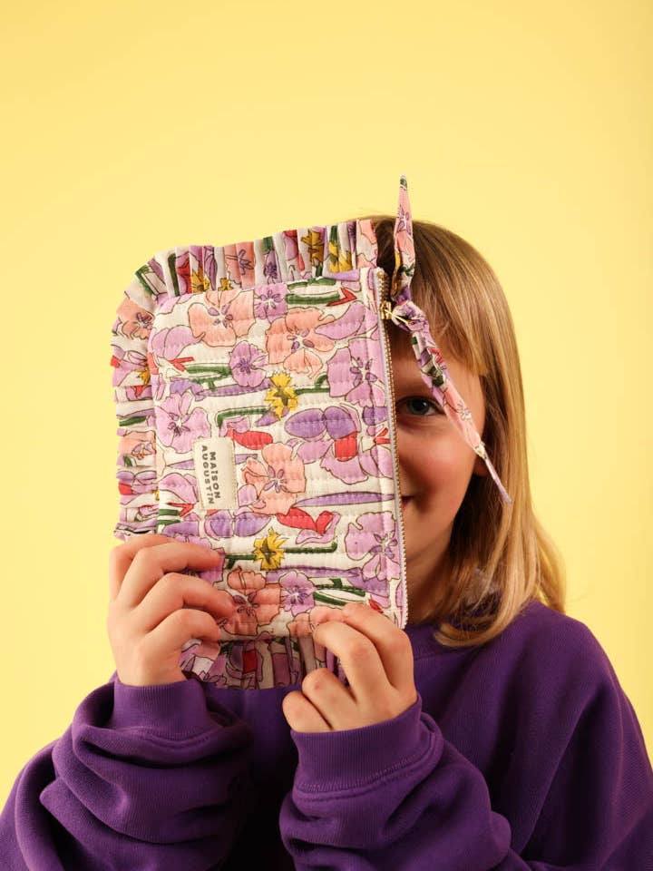 Small Lilac Floral Pouch for wholesale by Maison Augustin