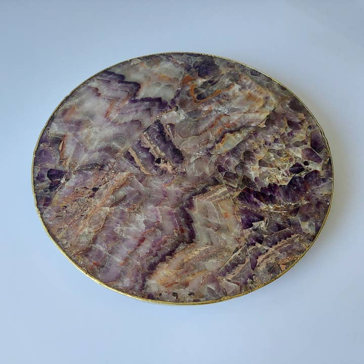 Serein Wellness - Wholesale Cheese Board - Amethyst Tray - Large 14" Purple Agate Cheese Board Platter
