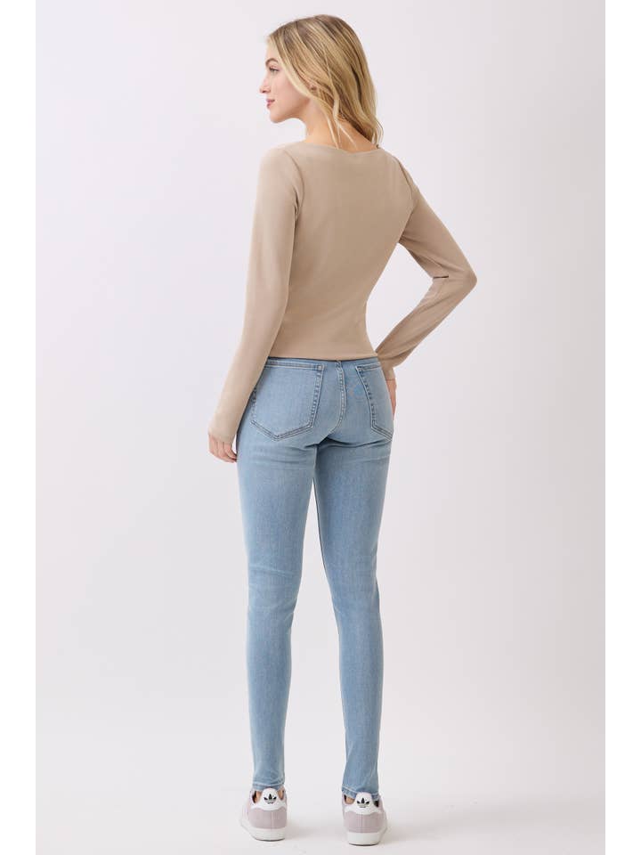 Final Touch - Wholesale Knit Top - Women's - Double Layer Boat Neck Long Sleeve Top - VT3153418