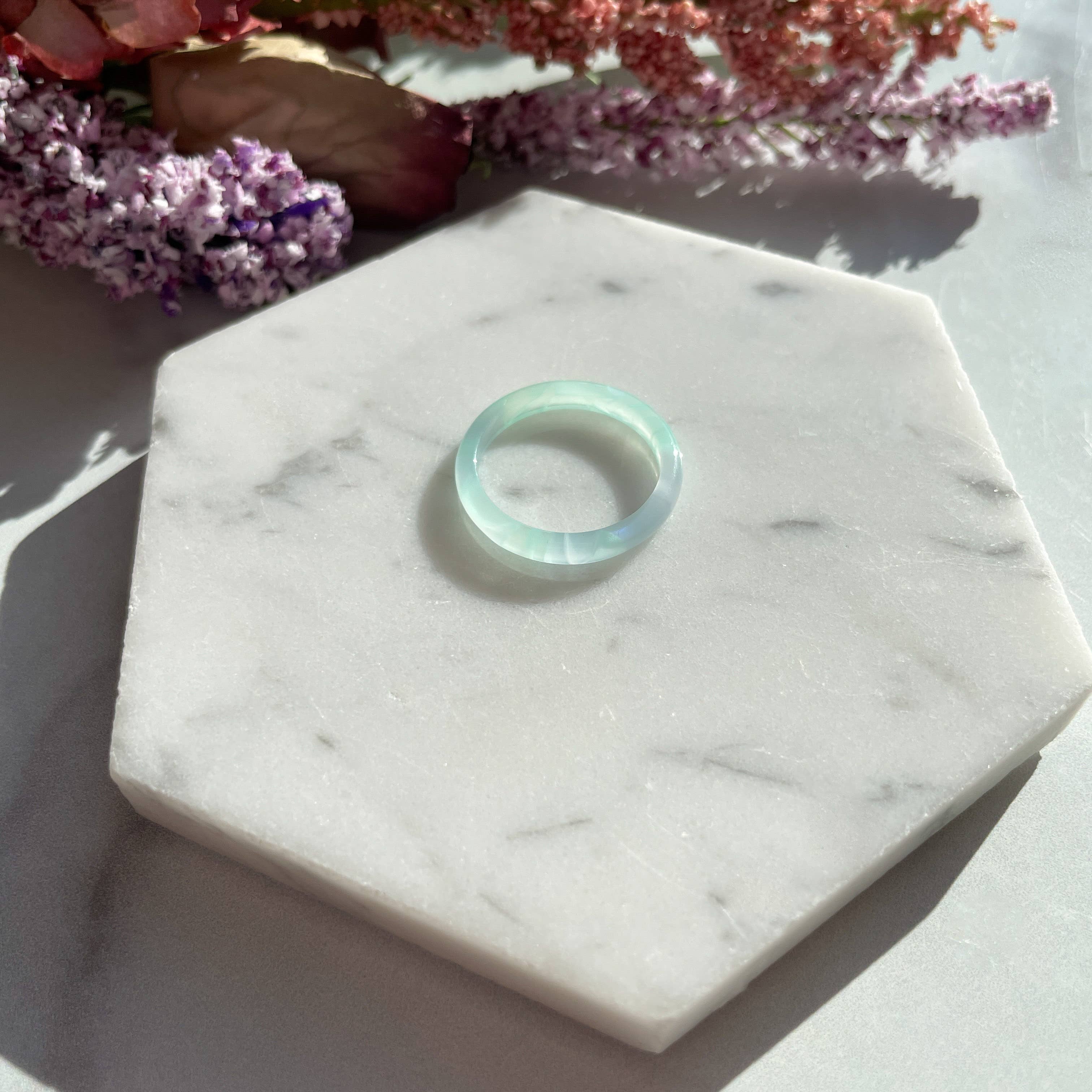 Fenna&Fei - Wholesale Band/Stacked Ring - 8 Pack - Spring Round Ring Collection Resin Stacking Rings5