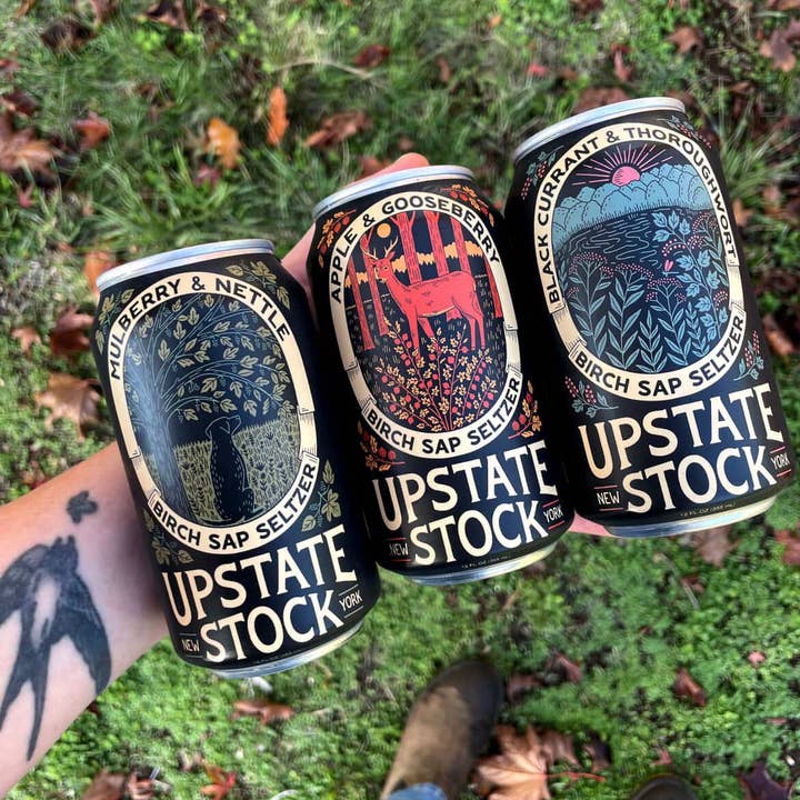 Upstate Stock Seltzers - Vente Eau gazeuse - PACK DE 12 SELTZER DE SÈVE DE BOULEAU POMME ET GROSEILLE3