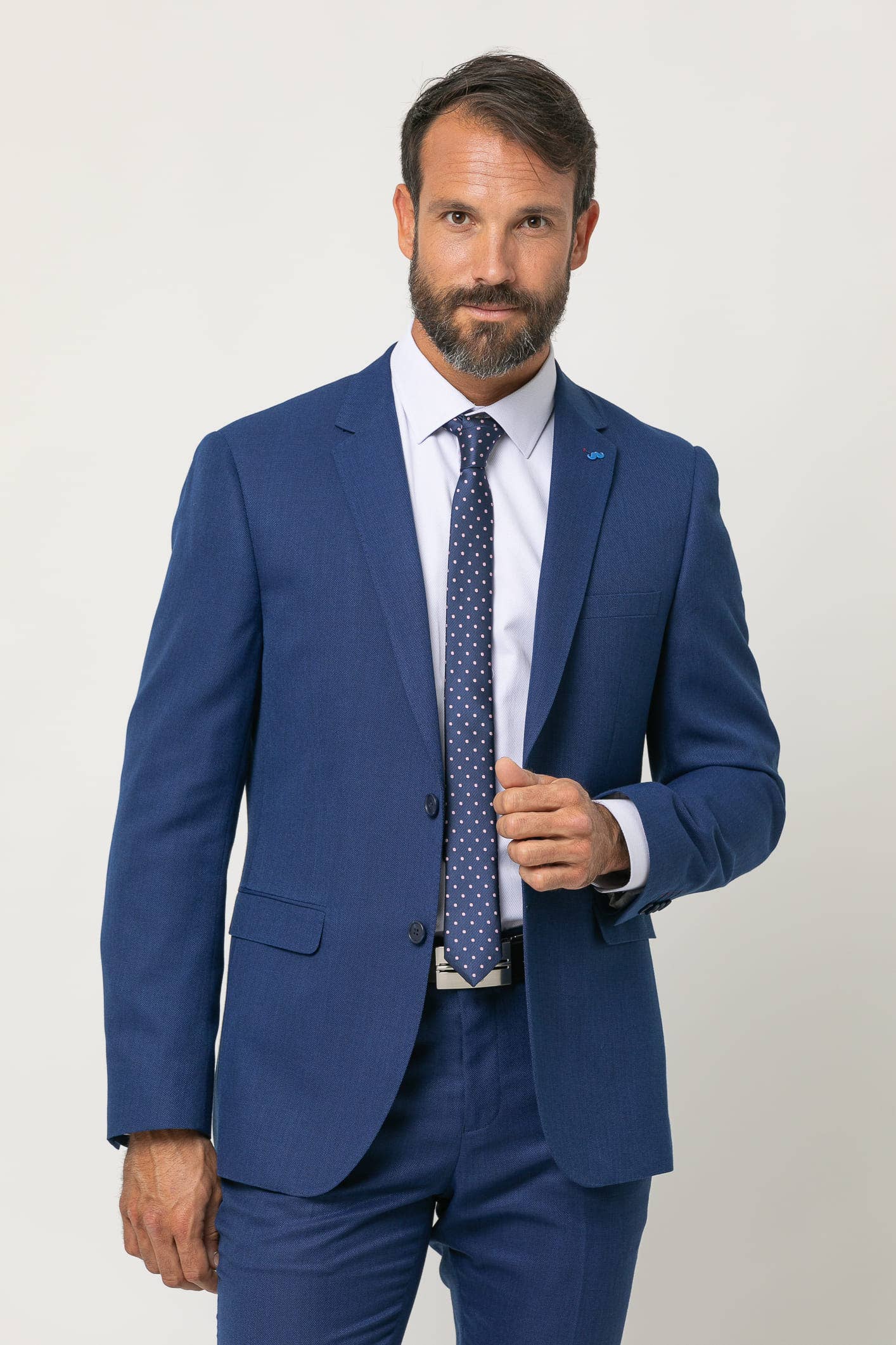 Ink Blue Slim Fit Suit False Plain with Elastane s/ grus for wholesale on Faire8