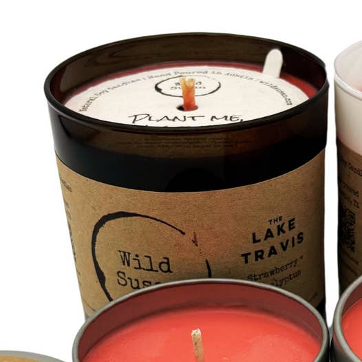 Strawberry + Eucalyptus Soy Candle for wholesale by The Wild Susan Company