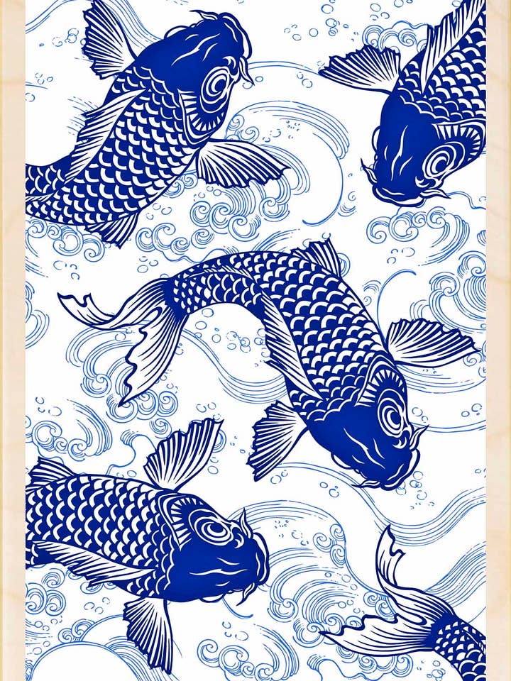 Koi Fish - Eco-friendly cards & magnets for wholesale by THE WOODEN POSTCARD COMPANY