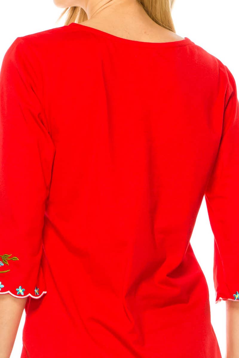 Unik - Vente Chemisier – femme - Adulte Traditionnel Brodé Manches 3/4 S-3XL2