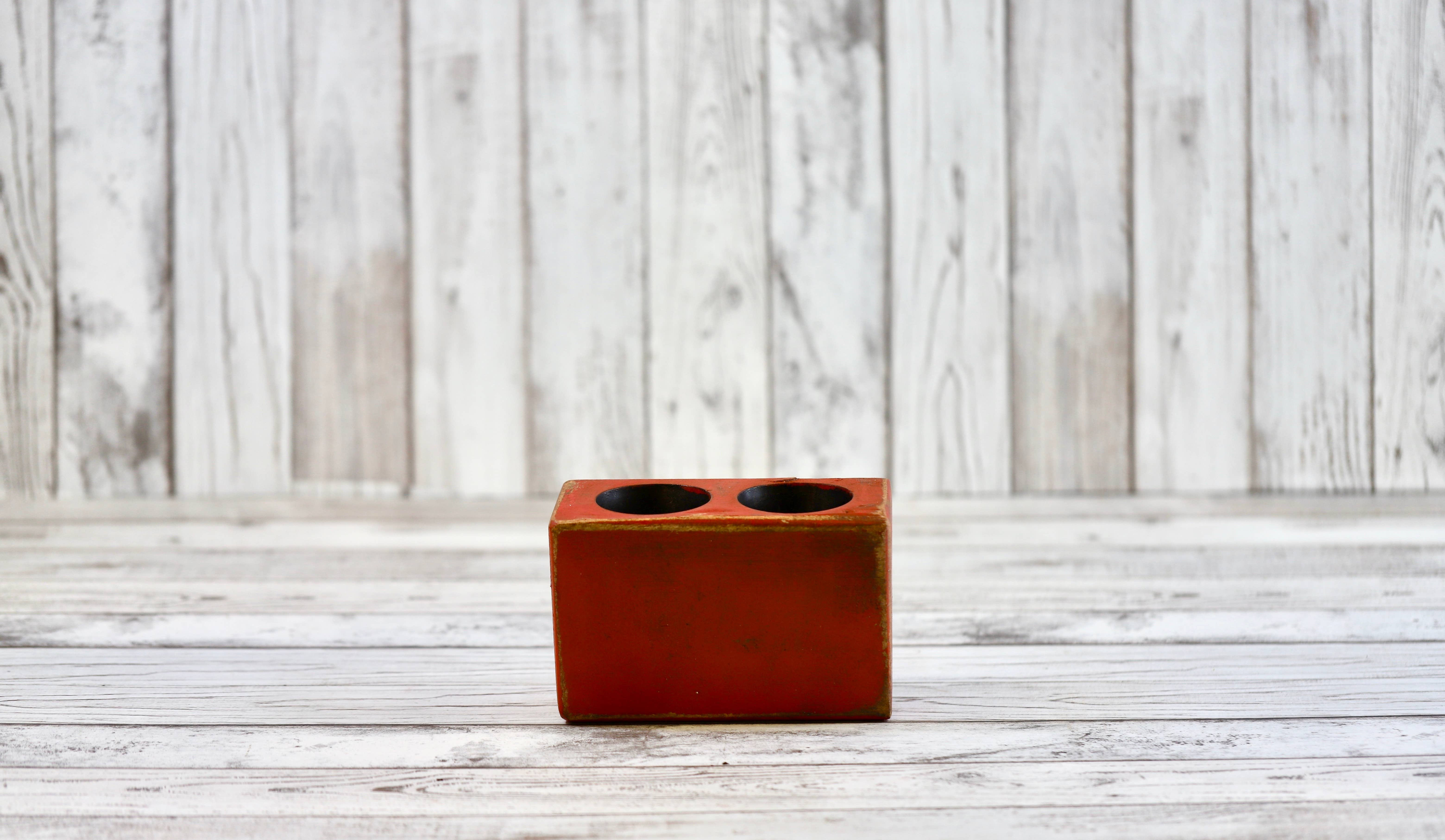 VALENTINA IMPORTS INC - Wholesale Candle Holder - 2 Hole Sugar Mold Brown (wood)1