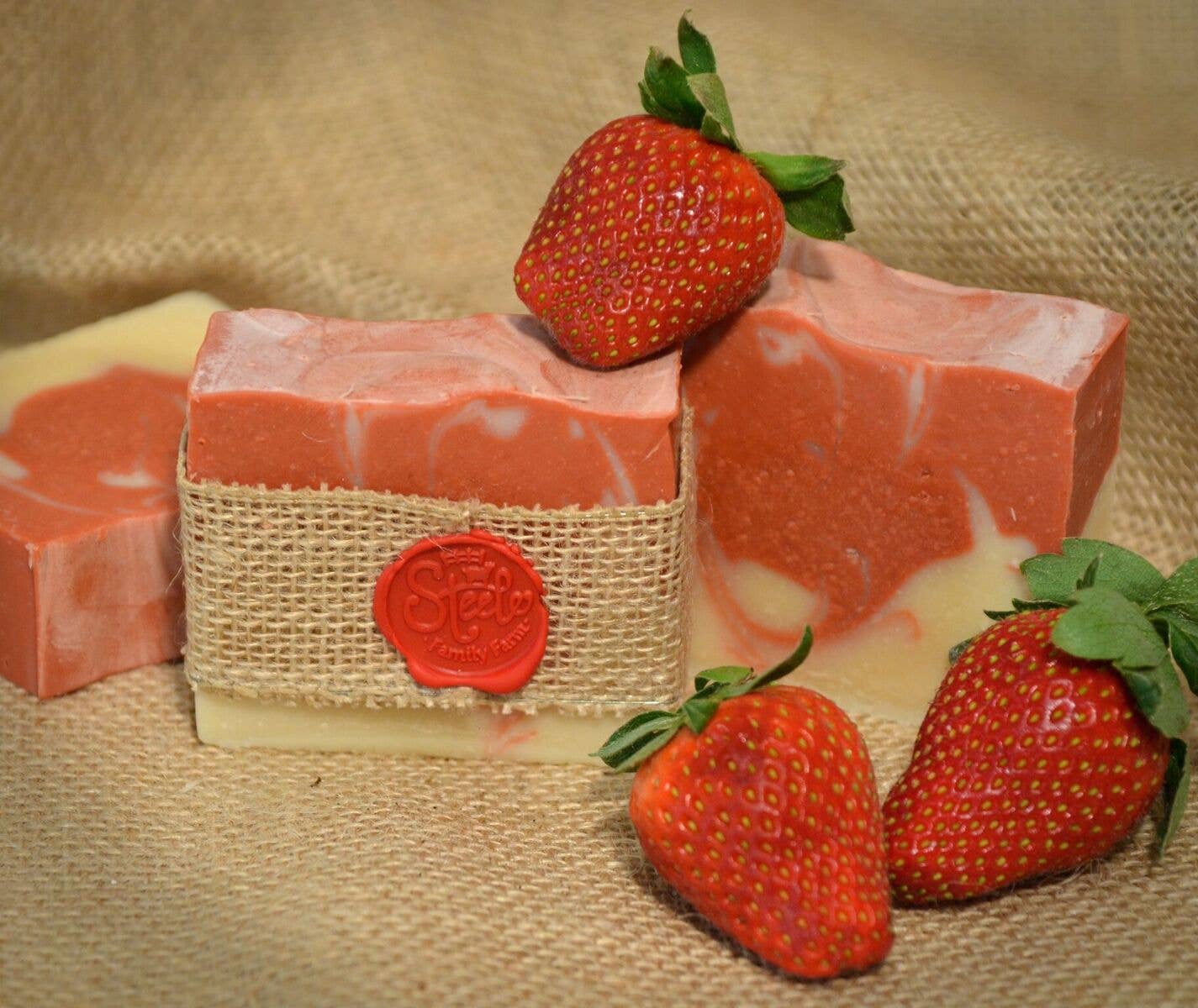 Steele Family Farm - Wholesale Bar Soap - Strawberries & Champagne Goat Milk Soap
