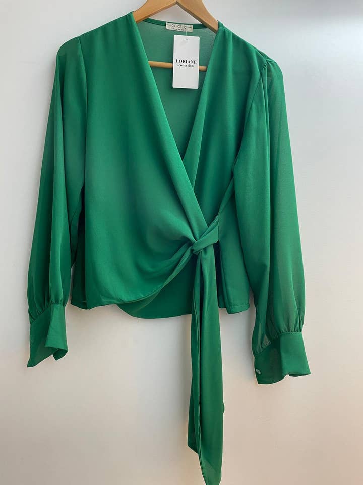 LORIANE – Blusa - Mulher por atacado – 22015U Blusa de gravata tamanho único 11