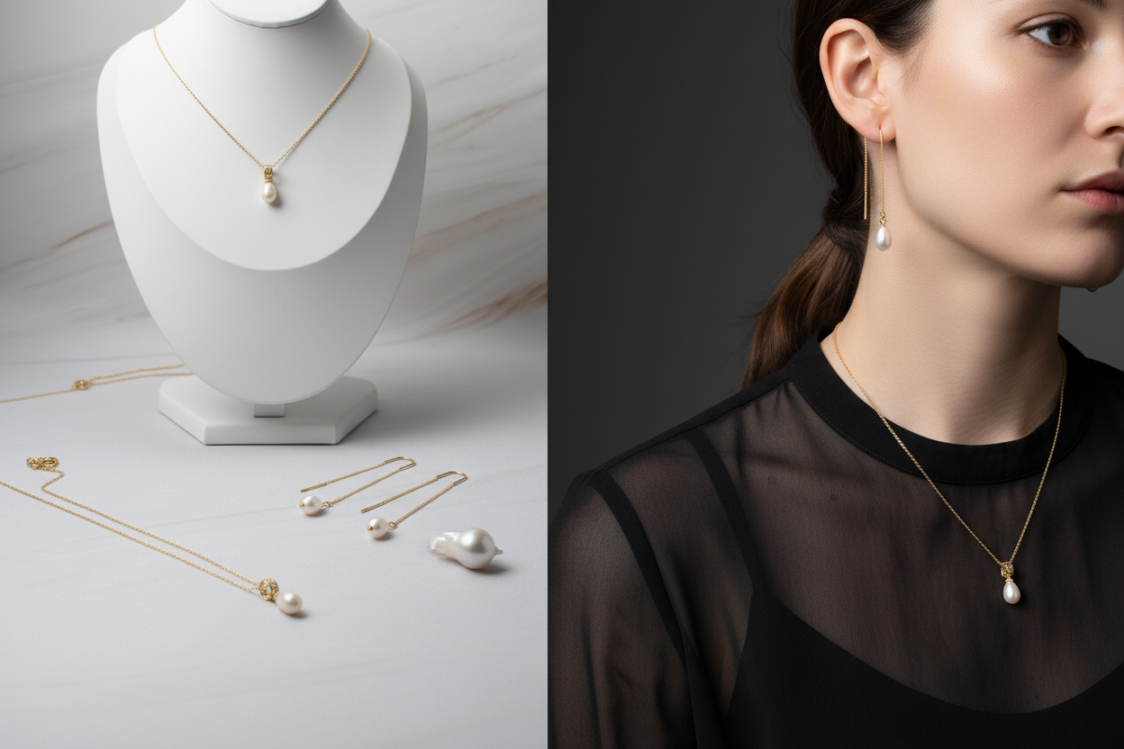 iBijoux - Wholesale Jewelry Set - Freshwater Pearl Necklace Earrings Set (1S01)2