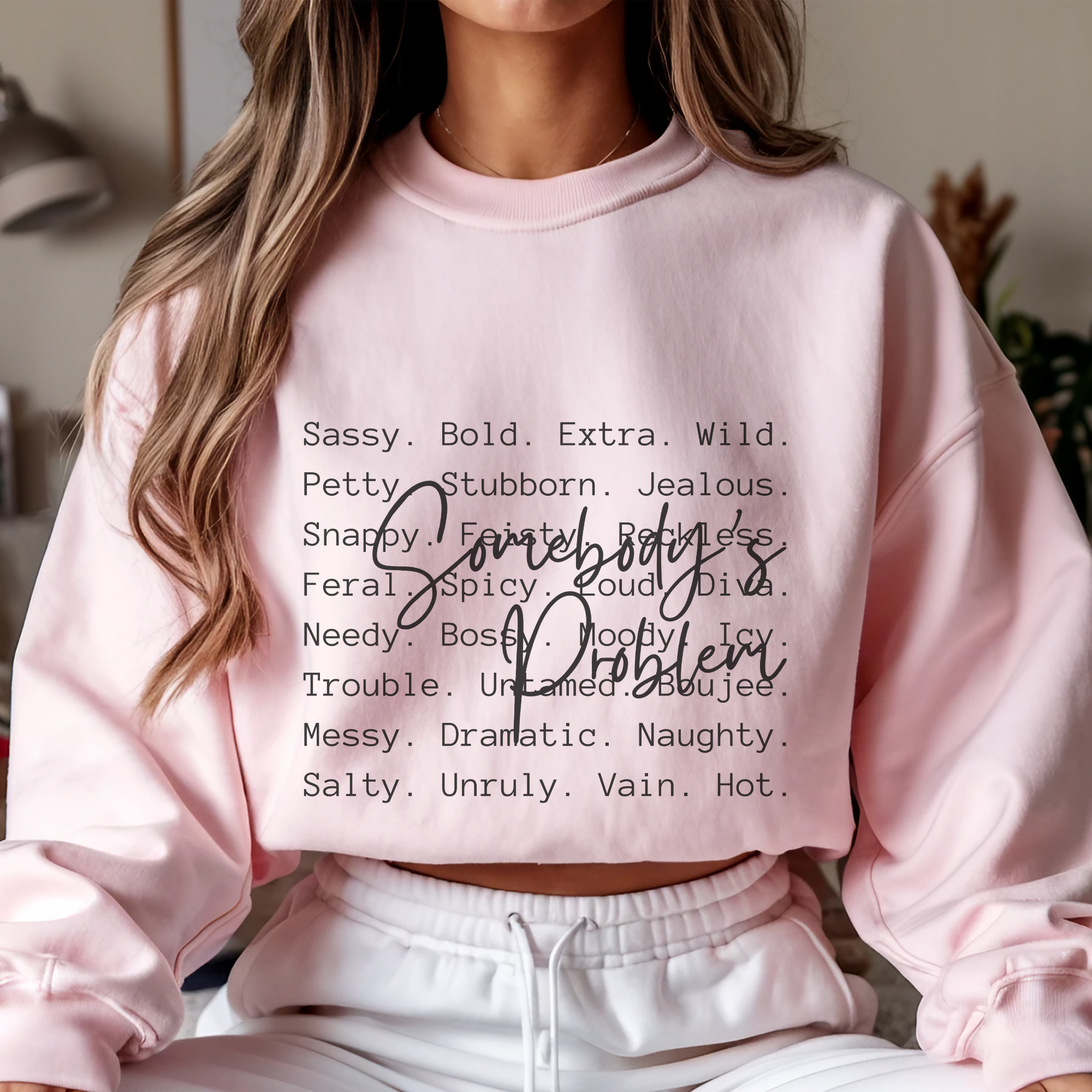 Trendznmore - Modern Graphic Apparel - Wholesale Graphic Sweatshirt - Women's - Somebody's Problem Funny Definition Crewneck Sweatshirt1
