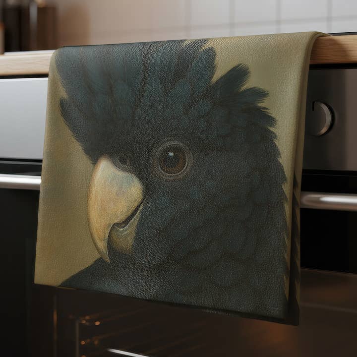 Mint Tea Towels - Black Cockatoo for wholesale by Mint by Michelle