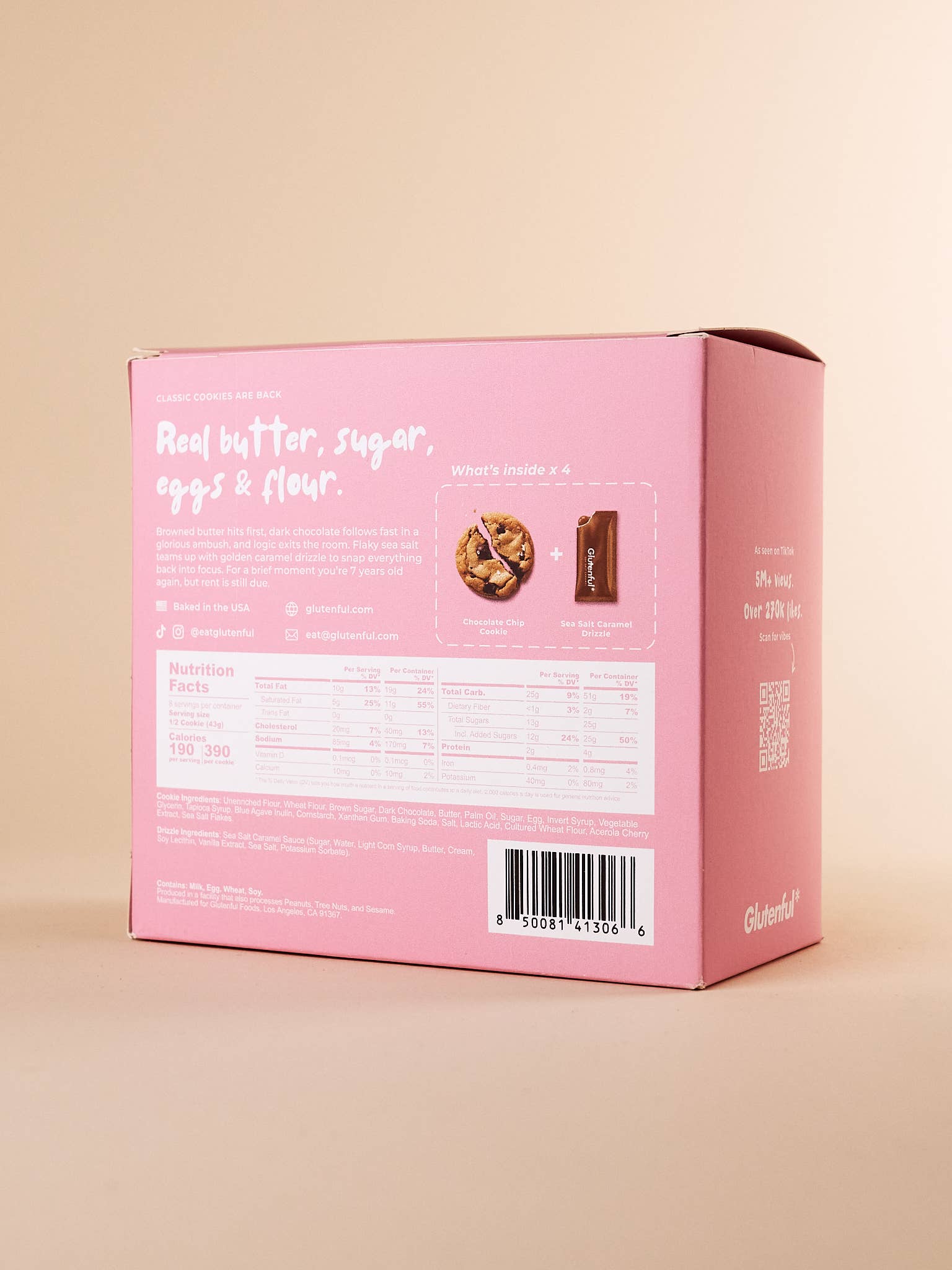 Glutenful - Wholesale Cookie - 4-Pack Chocolate Chip Cookies with Drizzle Packets1