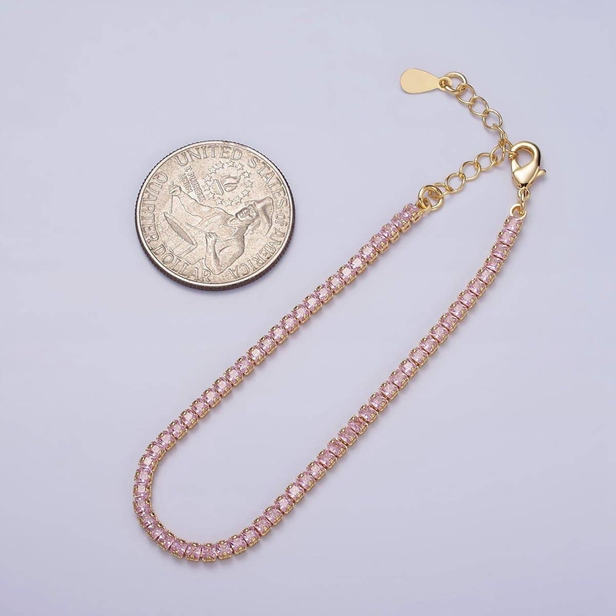 Aim Eternal - Wholesale Tennis Bracelet - Dainty PEACH, YELLOW, RED Diamond Tennis Bracelet Gold CZ Tennis Bracelet Cubic Zirconia Diamond Bracelet Adjustable | WA-890 WA-891 WA-892 Clearance Pricing8