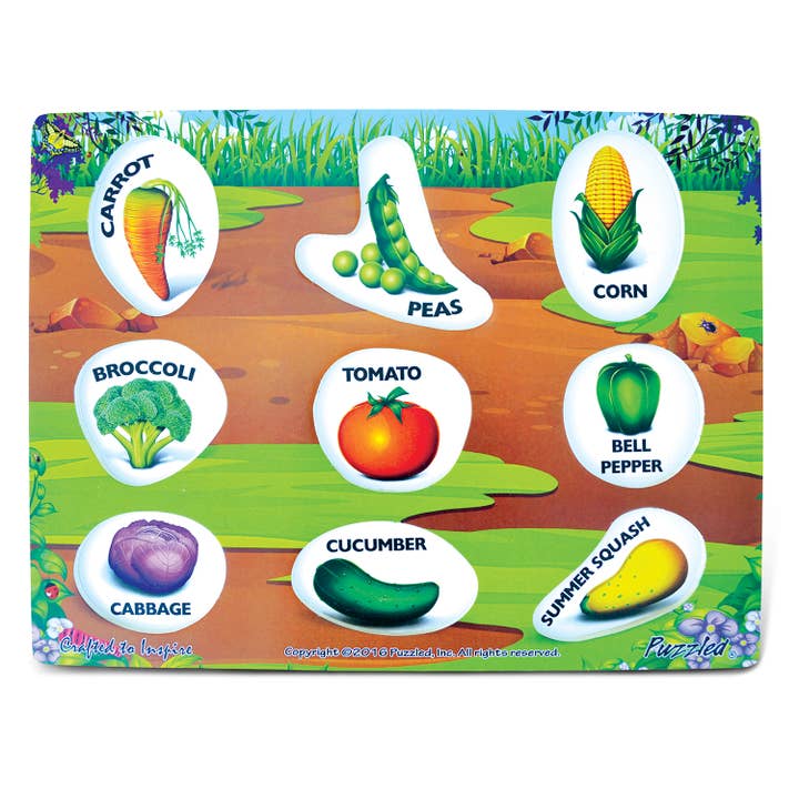 Cota Global - Wholesale Puzzle - Kids - Peg Puzzle - Vegetables1