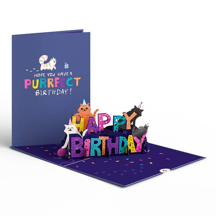 Lovepop Cards - Wholesale Birthday Card - Happy Birthday Cats 5''x7'' Card, Birthday Cards
